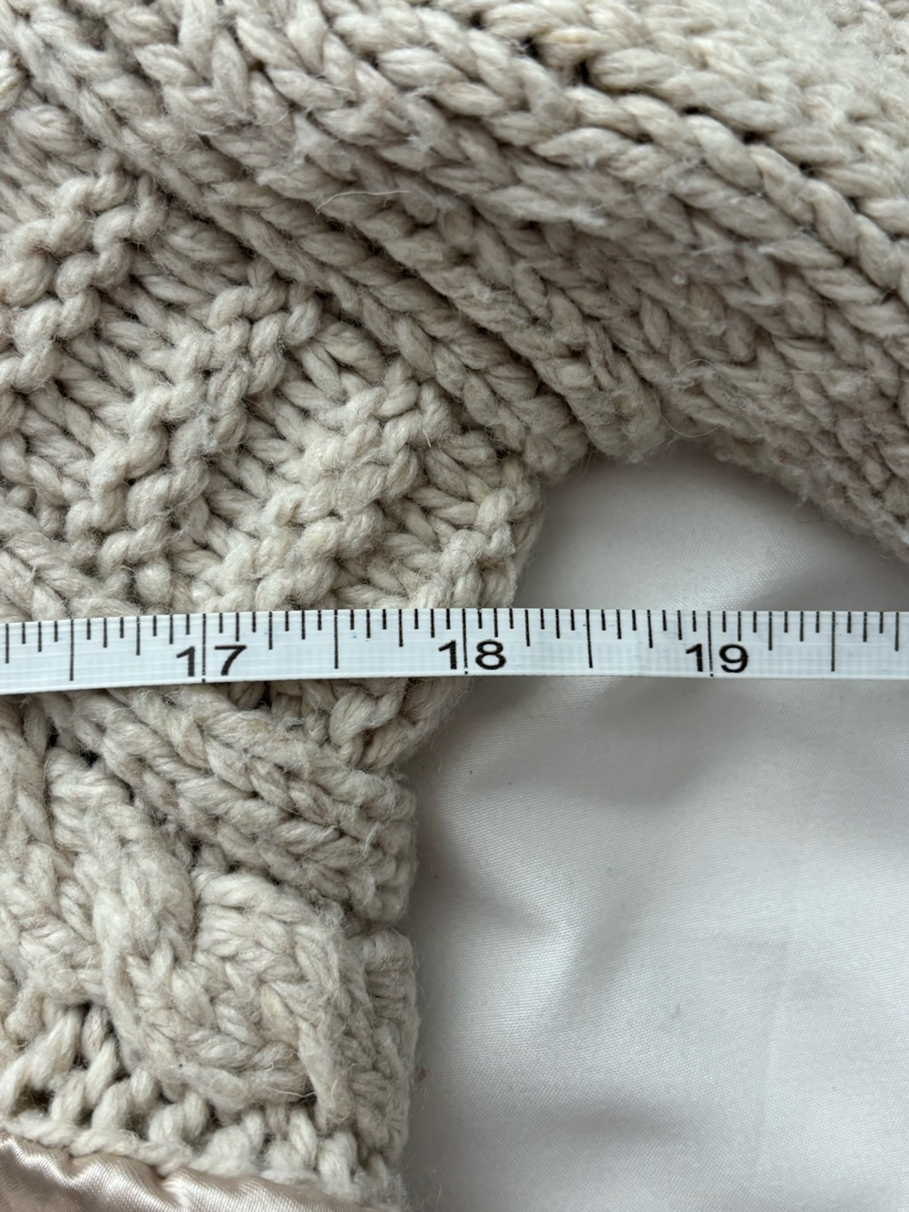 Apt. 9 Cream Knit Wrap Cardigan with Satin Side Tie, L, VGUC - Picture 8 of 9